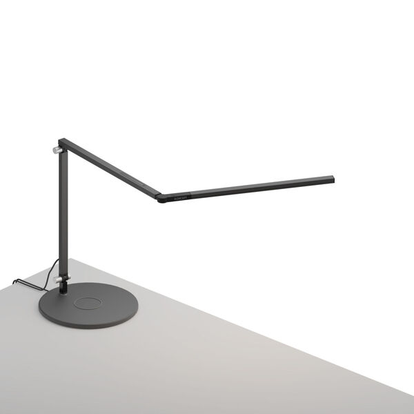 Z-Bar Metallic Black LED Mini Desk Lamp with Wireless Charging Qi Base, image 1