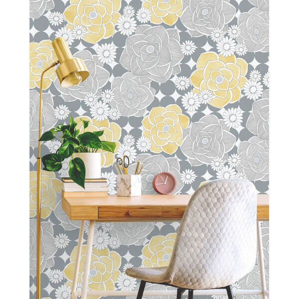 NextWall Retro Floral Peel and Stick Wallpaper, image 4
