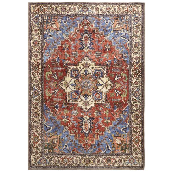 Percy Blue Red Ivory Area Rug, image 1