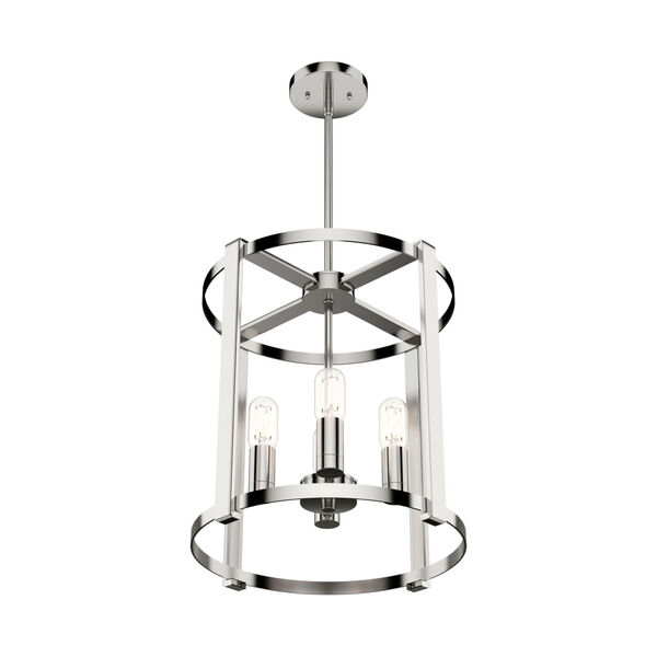 Astwood Polished Nickel 18-Inch Four-Light Lantern Chandelier, image 1
