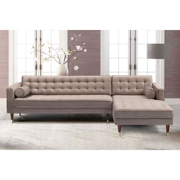 Somerset Taupe Velvet Sectional, image 1