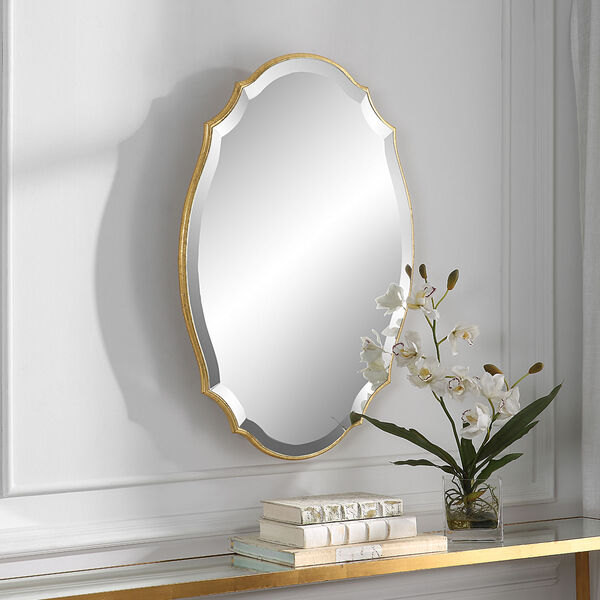 Evelyn Antique Gold Beveled Wall Mirror, image 3