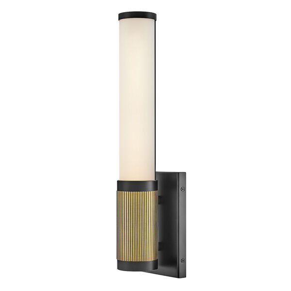 Zevi Black and Lacquered Brass Small Integrated LED Bath Vanity, image 2