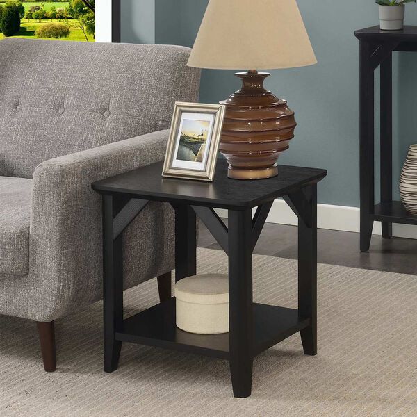 Black End Table with Shelf, image 1