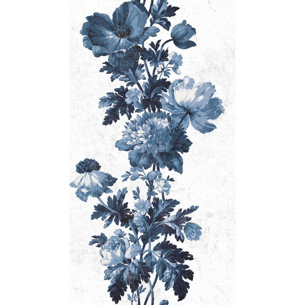 Vintage Blue Peel And Stick Wallpaper, image 1