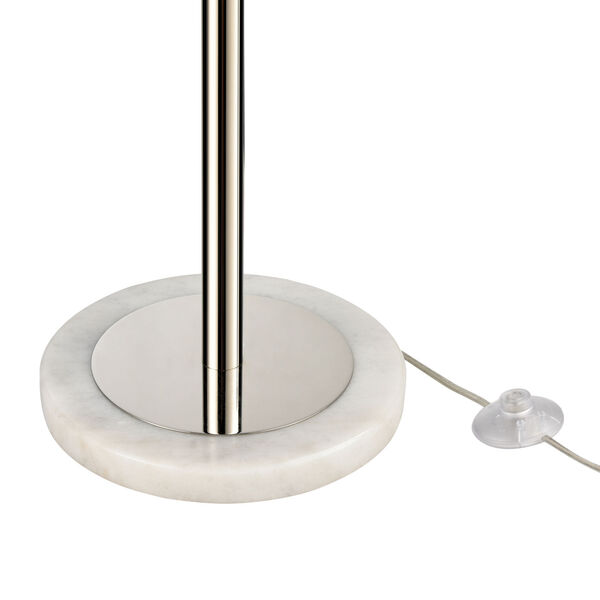 Gosforth Polished Nickel and White One-Light Floor Lamp, image 6