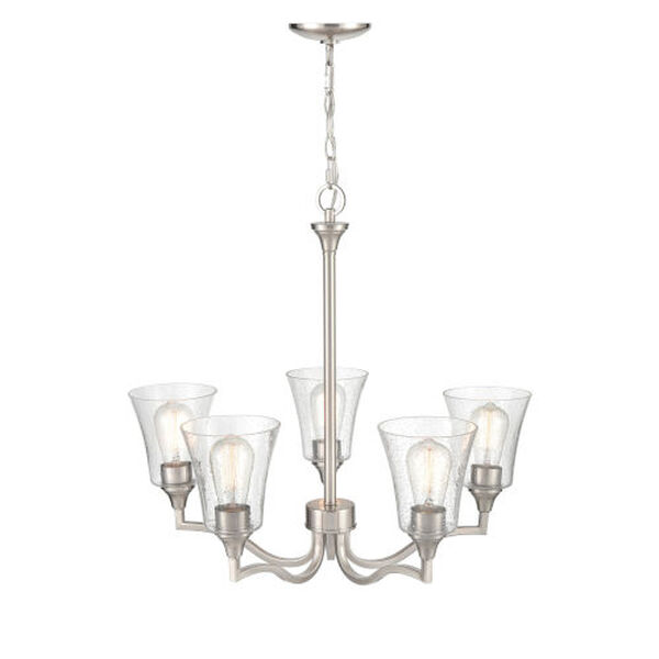 Caily Brushed Nickel Five-Light Chandelier, image 3