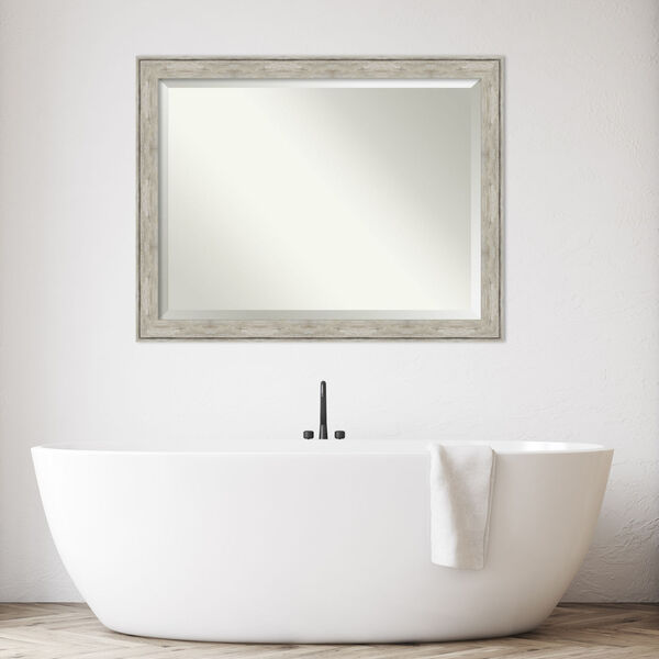 Crackled Silver 45W X 35H-Inch Bathroom Vanity Wall Mirror, image 3