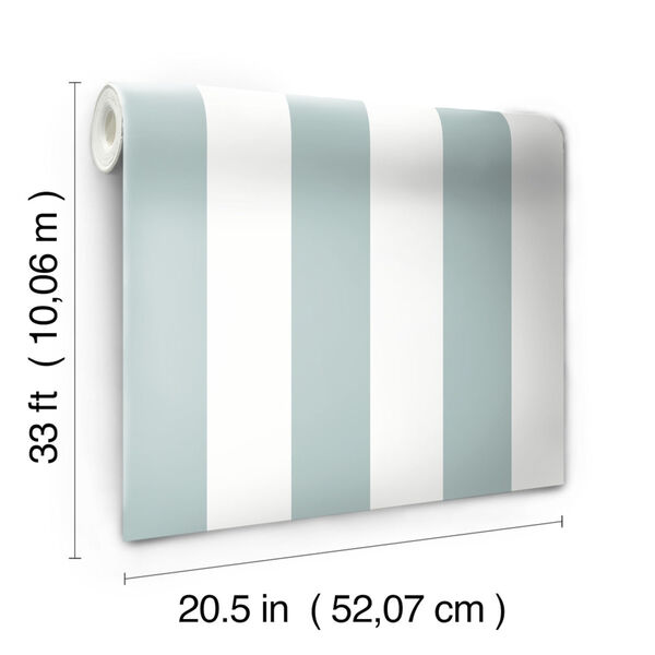 Waters Edge Light Gray Awning Stripe Pre Pasted Wallpaper, image 5