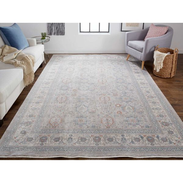 Marquette Taupe Silver Blue Rectangular 4 Ft. x 5 Ft. 3 In. Area Rug, image 2