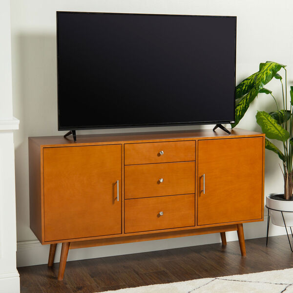60-Inch Mid Century Modern Acorn Wood TV Stand, image 2