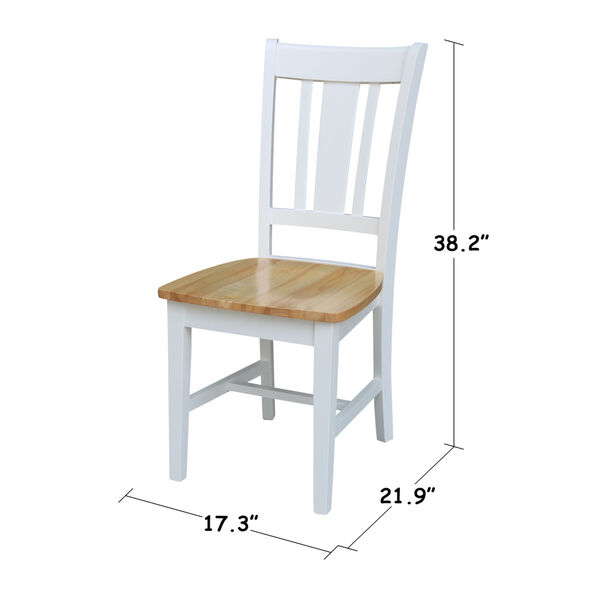 San Remo White Natural Chair, Set of Two, image 3