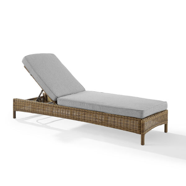 Bradenton Weathered Brown and Gray Outdoor Wicker Chaise Lounge, image 5