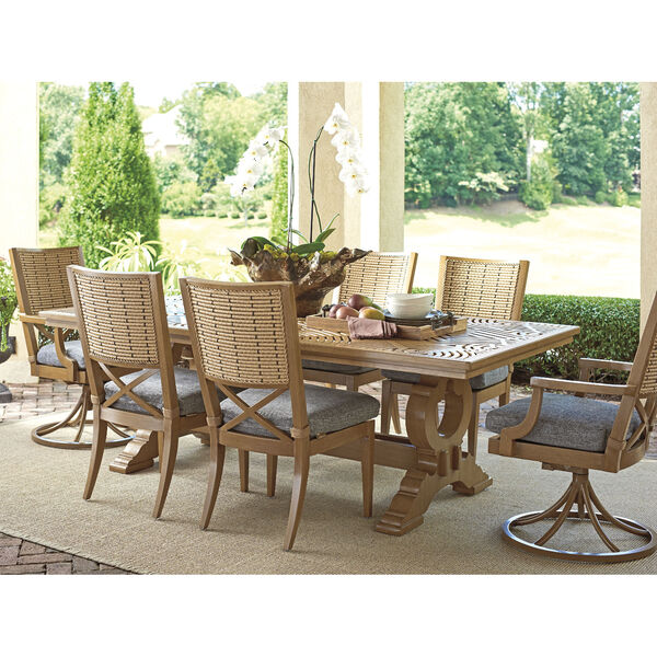 Los Altos Valley View Wood and Rich Aged Patina Rectangular Dining Table, image 2