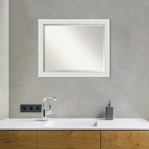 Flair White 32W X 26H-Inch Bathroom Vanity Wall Mirror, image 3