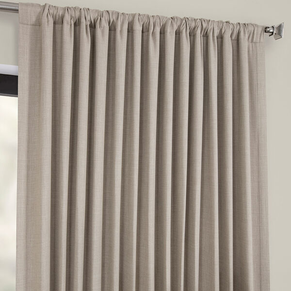 Beige Faux Linen Extra Wide Blackout Curtain Single Panel, image 3