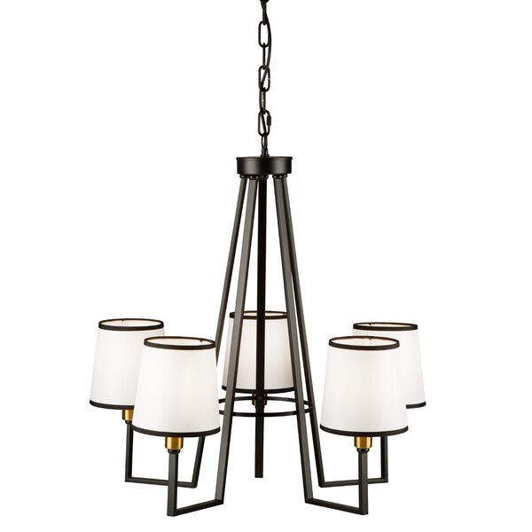 Coco Gold and Black Five-Light Chandelier, image 4
