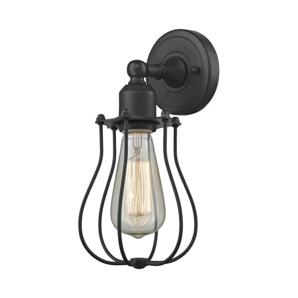 Austere Matte Black One-Light Wall Sconce, image 1