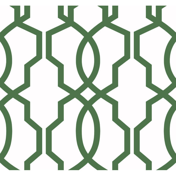 Geometric Resource Library Green Hourglass Trellis Wallpaper, image 2