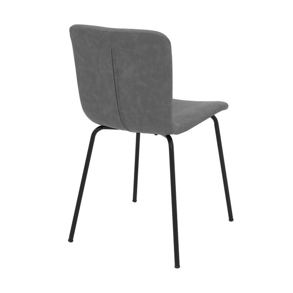 Gillian Modern Light Grey Fabric and Metal Dining Room Chairs, Set of Two, image 4