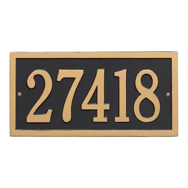 Personalized Bismark Wall Address Plaque in Black and Gold, image 3