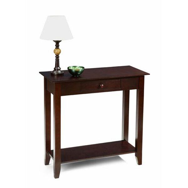 American Heritage Espresso Hall Table with Drawer and Shelf, image 2
