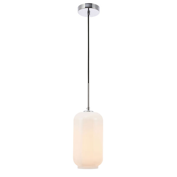 Collier Chrome Six-Inch One-Light Mini Pendant with Frosted White Glass, image 1