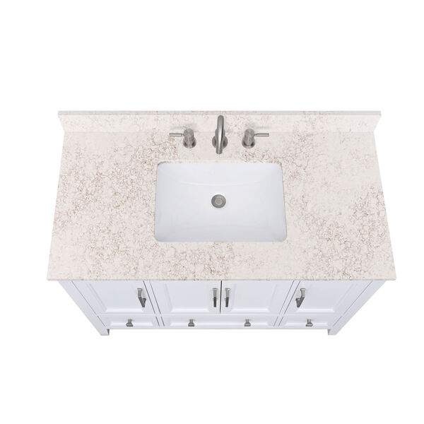 Lotte Radianz Alluring Quartz 43-Inch Vanity Top with Rectangular Sink, image 4