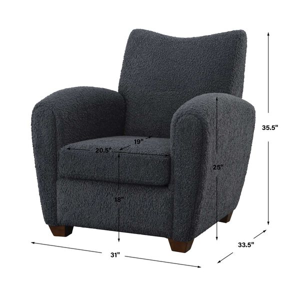 Teddy Slate Gray and Walnut Accent Chair, image 3