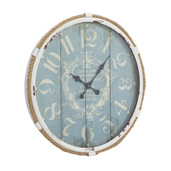 Turquoise Metal Wall Clock, 25-Inch x 25-Inch, image 4