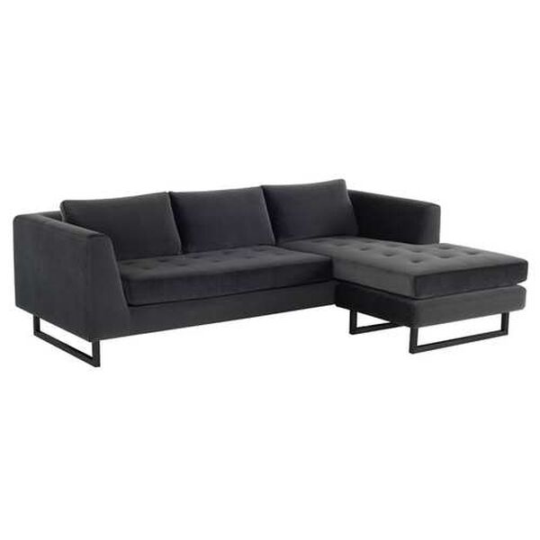Matthew Shadow Grey Black Sectional Sofa, image 2