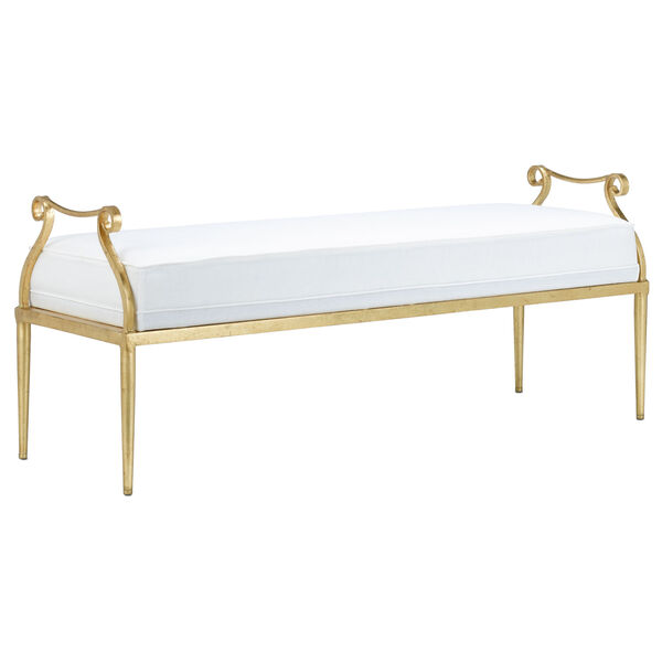 Genevieve Muslin and Grecian Gold Bench, image 1