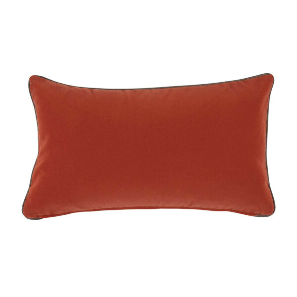 Abstract Terra Cotta 14 x 24 Inch Pillow with Linen Flat Welt, image 2