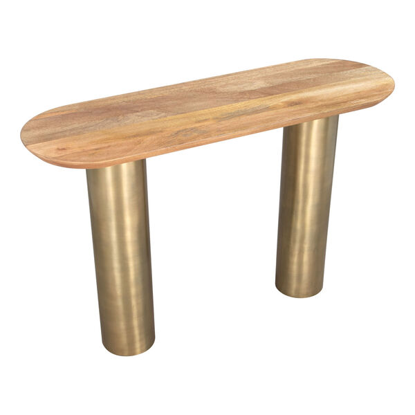 Vuite Natural and Antique Brass Console Table, image 4