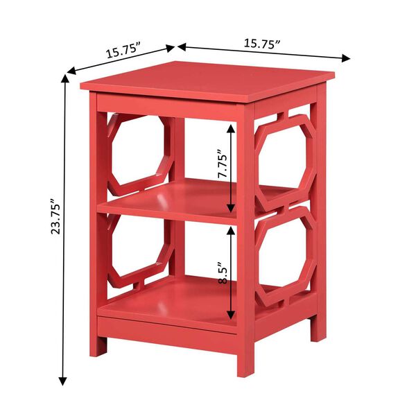 Omega Coral End Table with Shelves, image 5