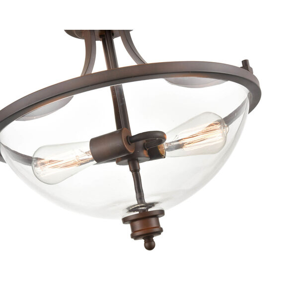 Forsyth Rubbed Bronze Two-Light Semi Flushmount With Transparent Glass, image 3
