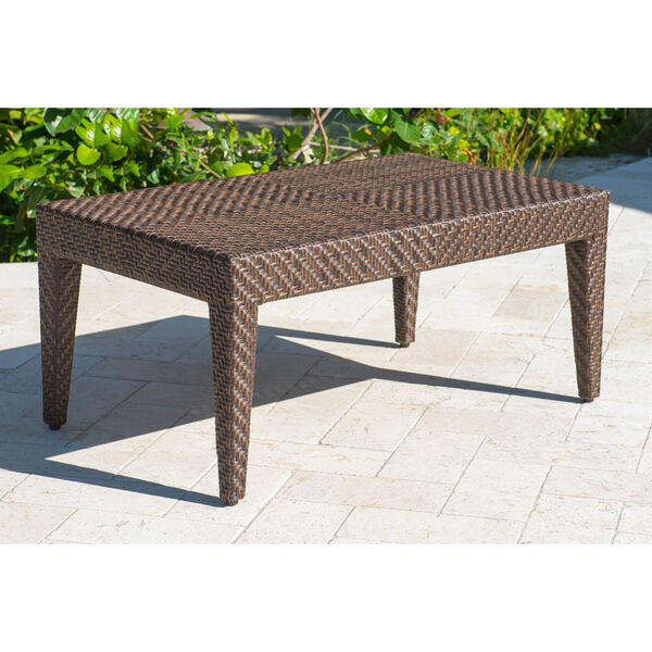 Oasis Java Brown Outdoor Coffee Tables With Glass, image 1
