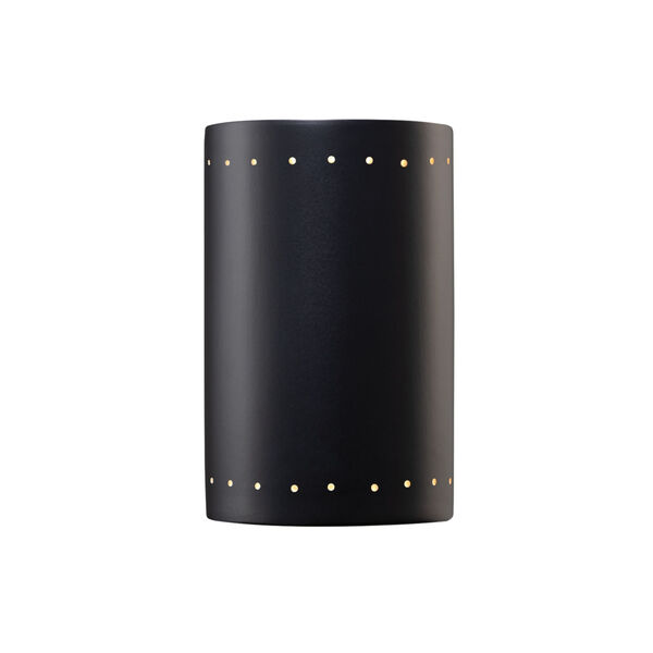 Ambiance Carbon Matte Black Eight-Inch Closed Top GU24 LED Cylinder Outdoor Wall Sconce, image 1