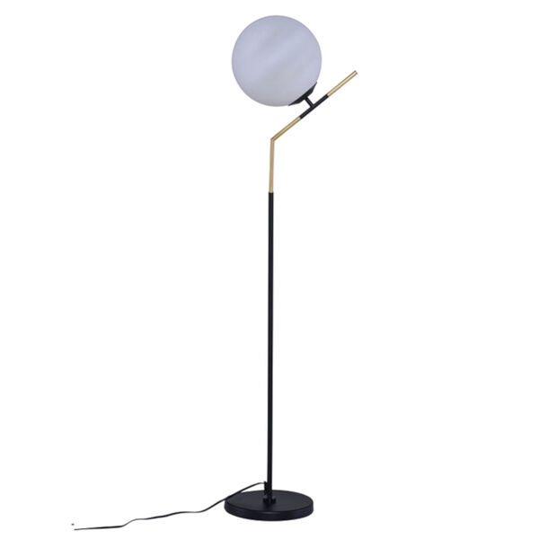 Declan White and Black One-Light Floor Lamp, image 1