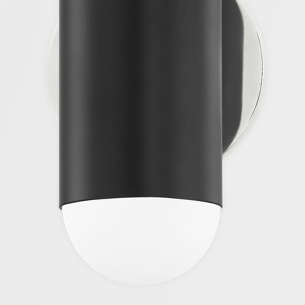 Kira Polished Nickel and Soft Black Two-Light Wall Sconce, image 4
