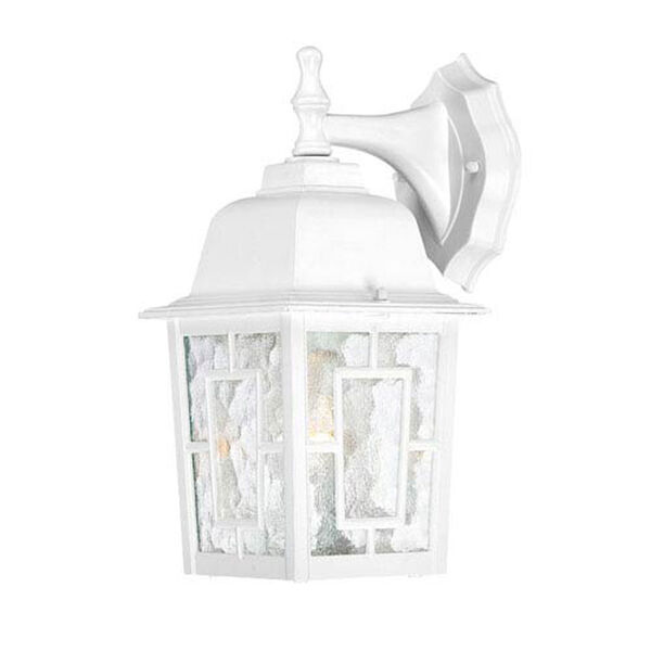 Grace White 12-Inch One-Light Outdoor Wall Sconce with Water Glass, image 1