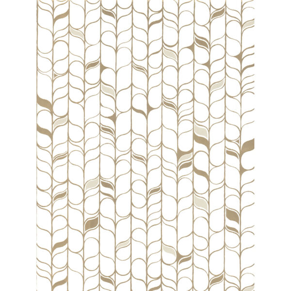 Candice Olson Modern Nature 2nd Edition White and Gold Perfect Petals Wallpaper, image 2