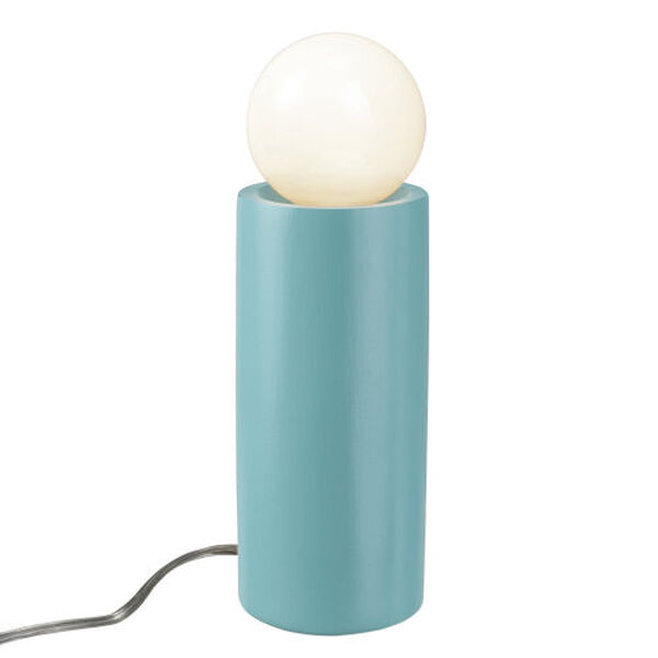 Portable Blue One-Light Tall Pillar Table Lamp, image 1