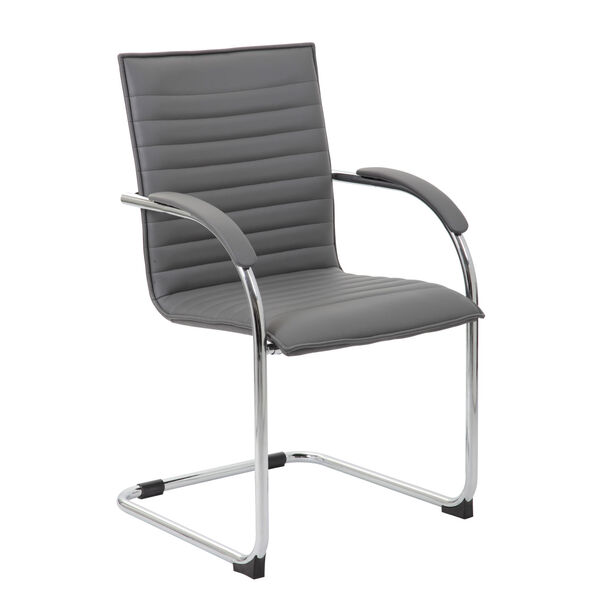 Boss 25-Inch Grey Vinyl Side Chair, Set of 2, image 1