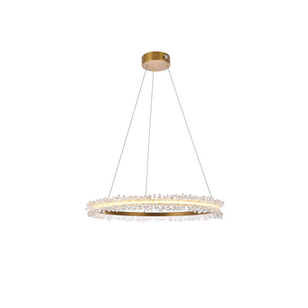 Laurel Gold 26-Inch LED Chandelier with Royal Cut Clear Crystal, image 1
