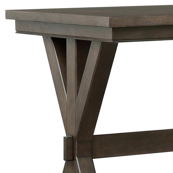 Denman Rich Brown Bar Height Trestle Table, image 4
