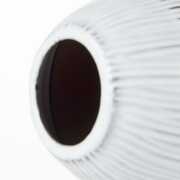 Tanami II Dark Brown and White Short Glazed Ceramic Vase, image 5