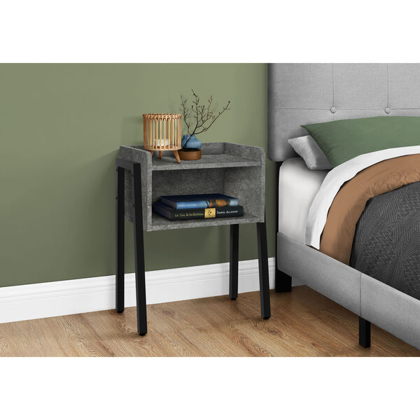 Dark Gray and Black End Table with Open Shelf, image 3