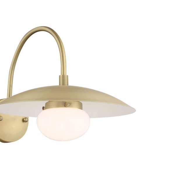 Declan Classic Satin Brass Off White One-Light Wall Sconce, image 6