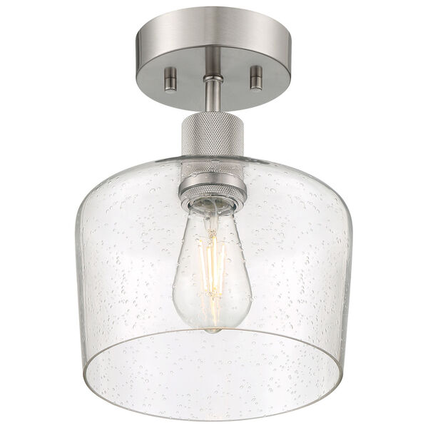 Port Nine Silver Outdoor One-Light LED Semi-Flush with Clear Glass, image 3